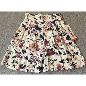 Vtg 70s Pleated Floral Bermuda Shorts Womens M Pink Green Pockets Boho USA Made